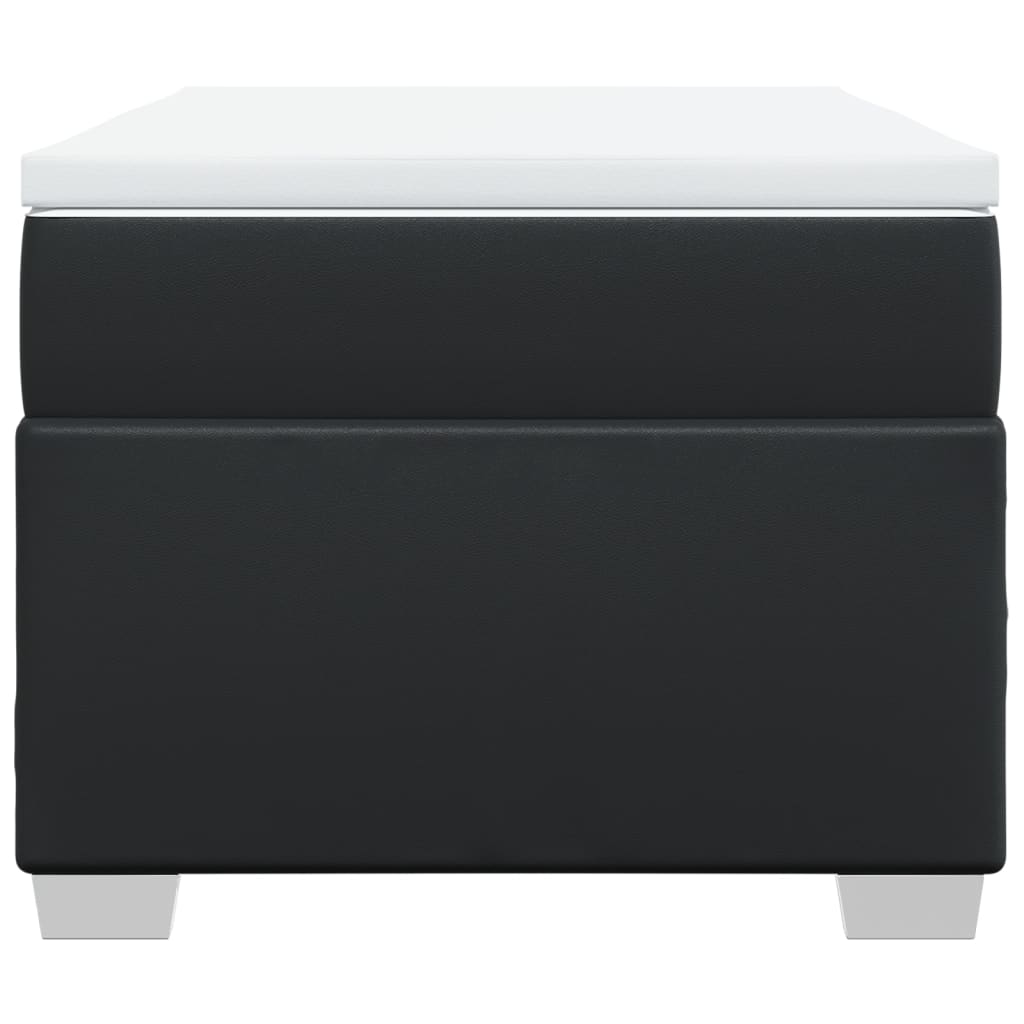 Pat box spring cu saltea, negru, 90x190 cm, piele ecologică GartenMobel Dekor