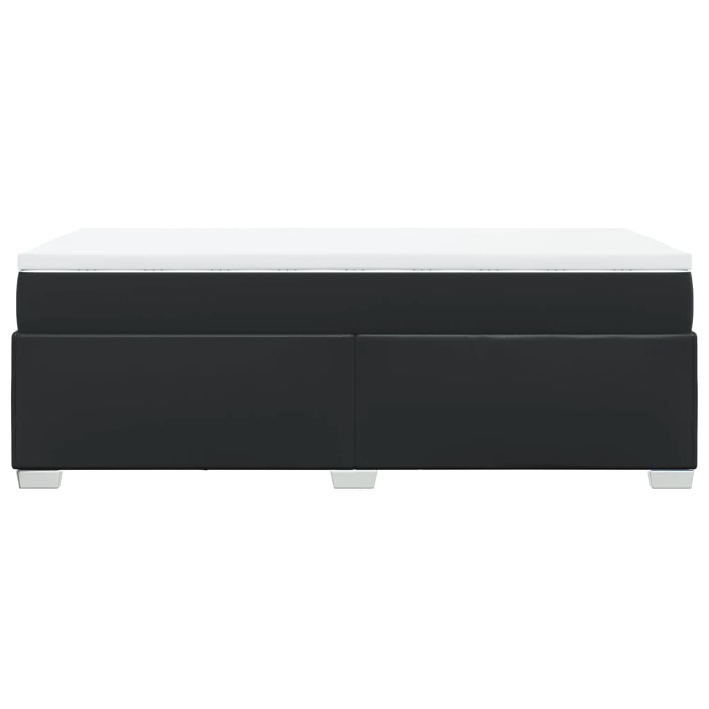 Pat box spring cu saltea, negru, 90x190 cm, piele ecologică GartenMobel Dekor