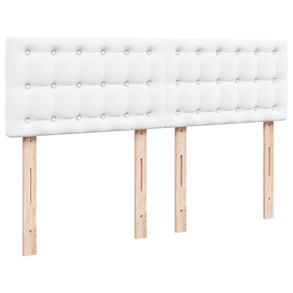 Pat box spring cu saltea, alb, 140x200 cm, piele ecologică GartenMobel Dekor