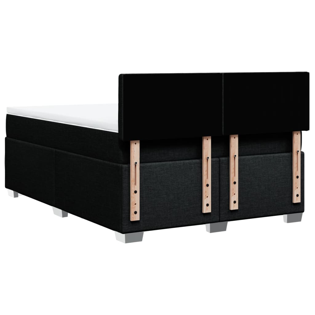 Pat box spring cu saltea, negru, 160x200 cm, textil GartenMobel Dekor