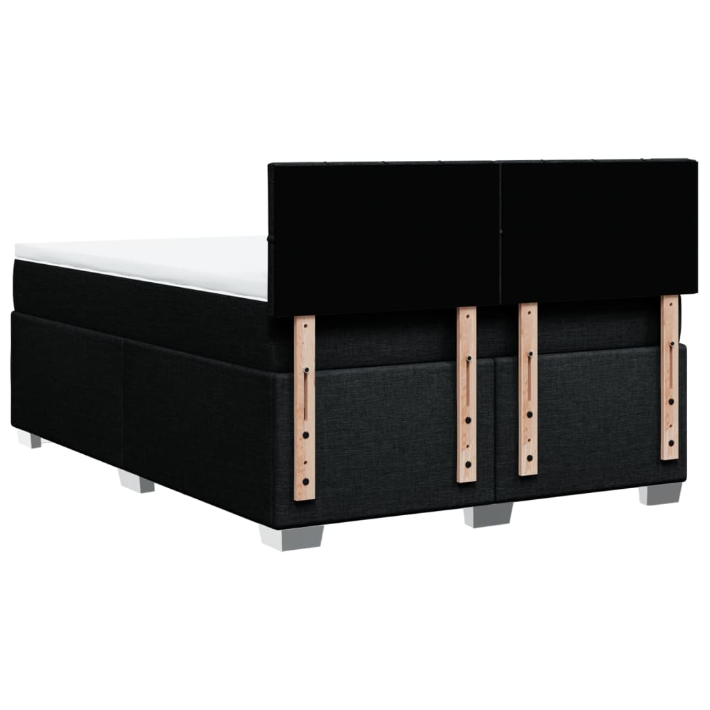 Pat box spring cu saltea, negru, 160x200 cm, textil GartenMobel Dekor