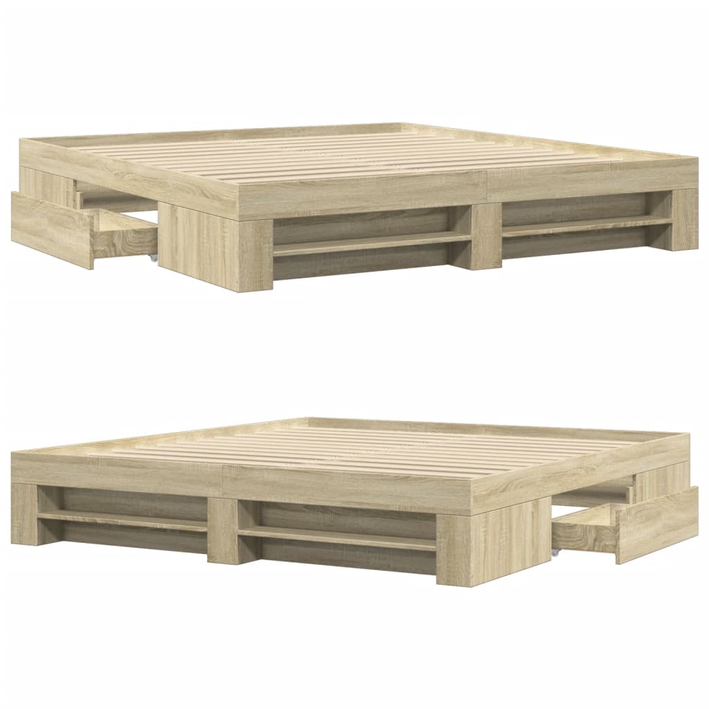 Cadru de pat, stejar sonoma, 180x200 cm, lemn prelucrat GartenMobel Dekor