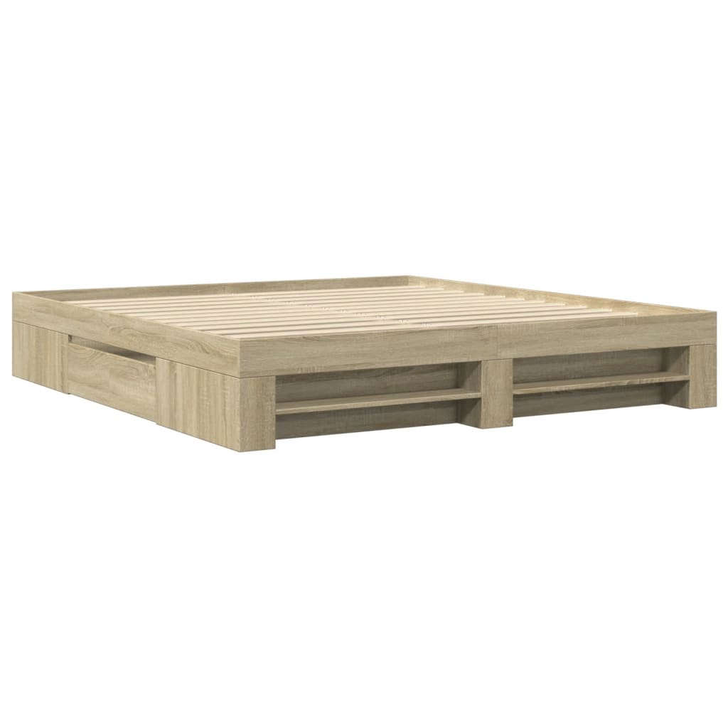 Cadru de pat, stejar sonoma, 180x200 cm, lemn prelucrat GartenMobel Dekor