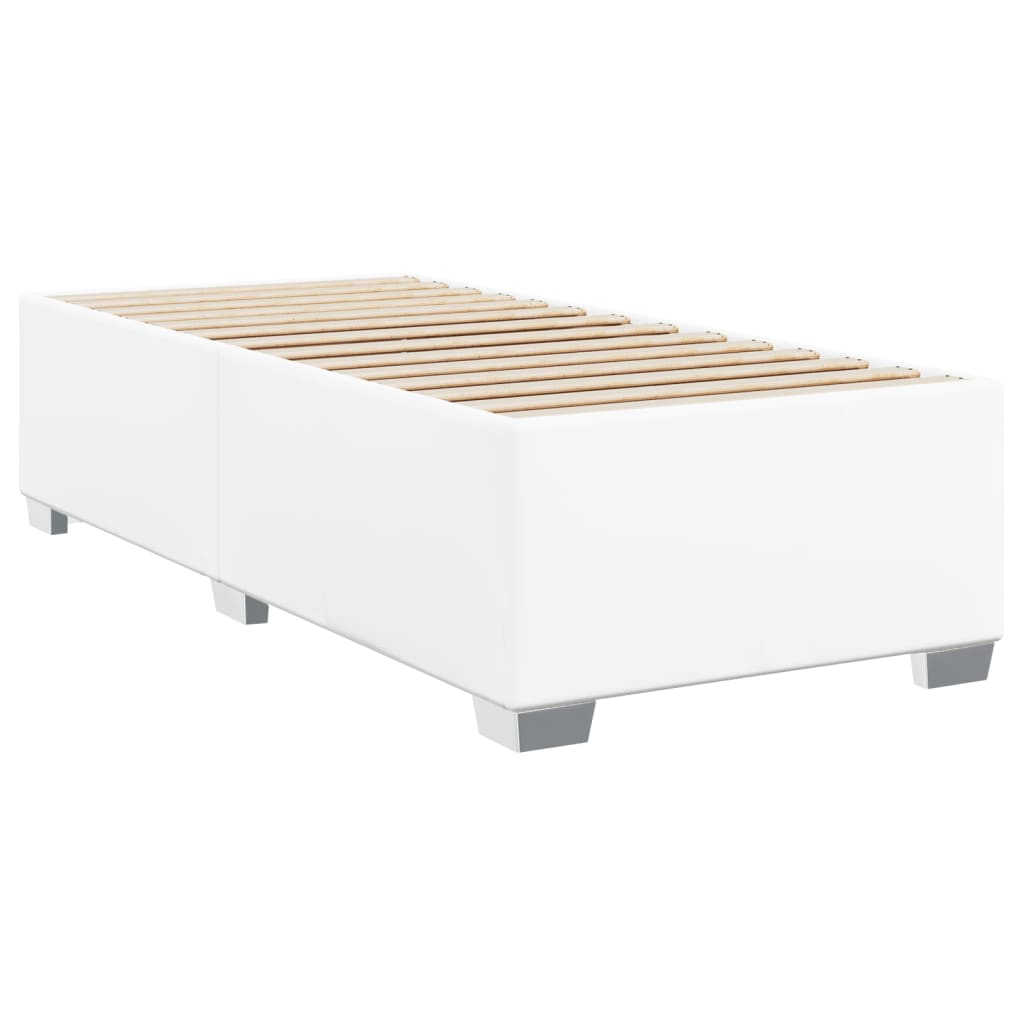 Pat box spring cu saltea, alb, 100x200 cm, piele ecologică GartenMobel Dekor