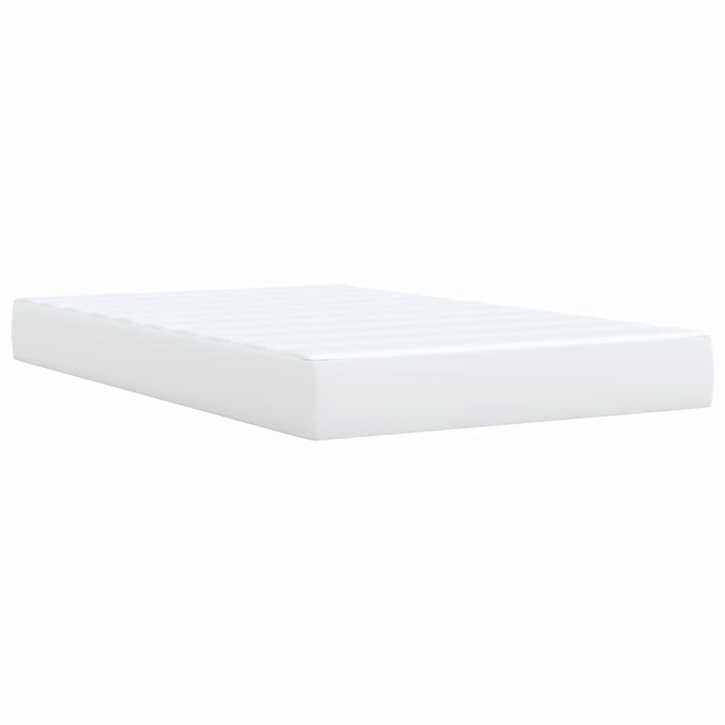 Pat box spring cu saltea, alb, 120x200 cm, piele ecologică GartenMobel Dekor