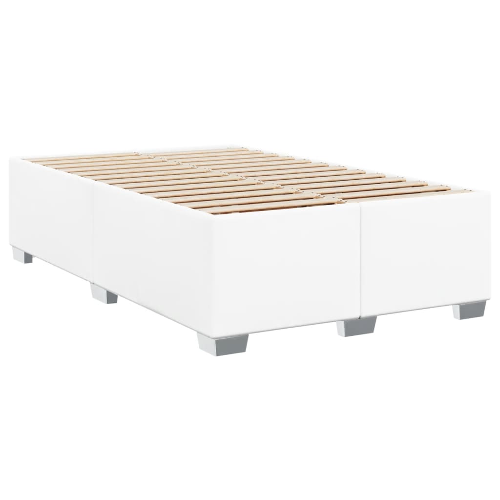 Pat box spring cu saltea, alb, 120x200 cm, piele ecologică GartenMobel Dekor
