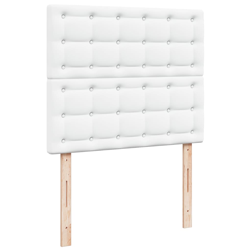 Pat box spring cu saltea, alb, 120x200 cm, piele ecologică GartenMobel Dekor
