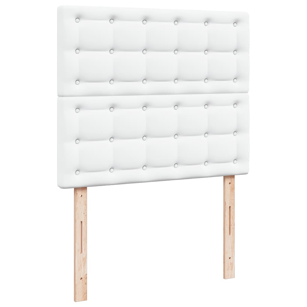 Pat box spring cu saltea, alb, 120x200 cm, piele ecologică GartenMobel Dekor