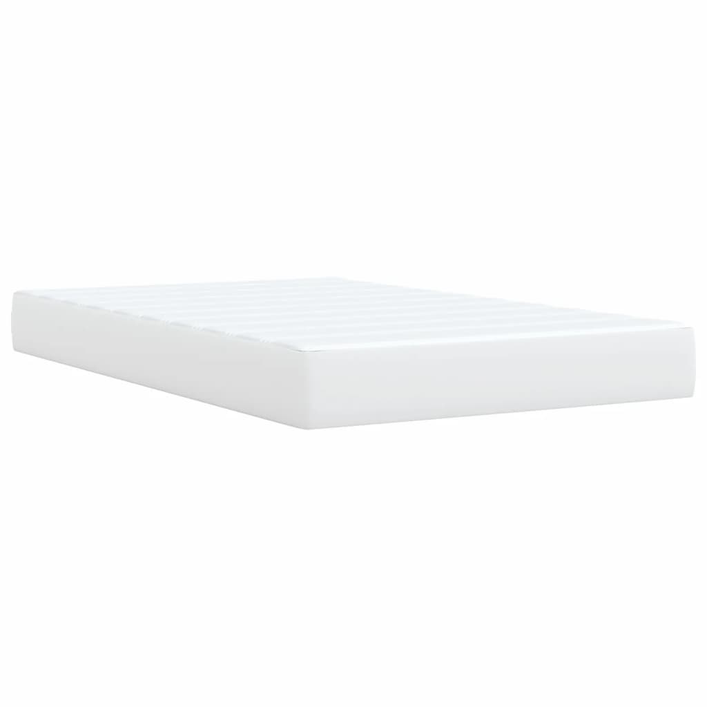 Pat box spring cu saltea, alb, 120x200 cm, piele ecologică GartenMobel Dekor