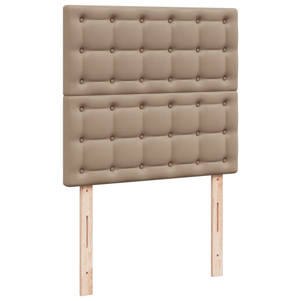 Pat box spring cu saltea, cappuccino, 100x200cm piele ecologică GartenMobel Dekor