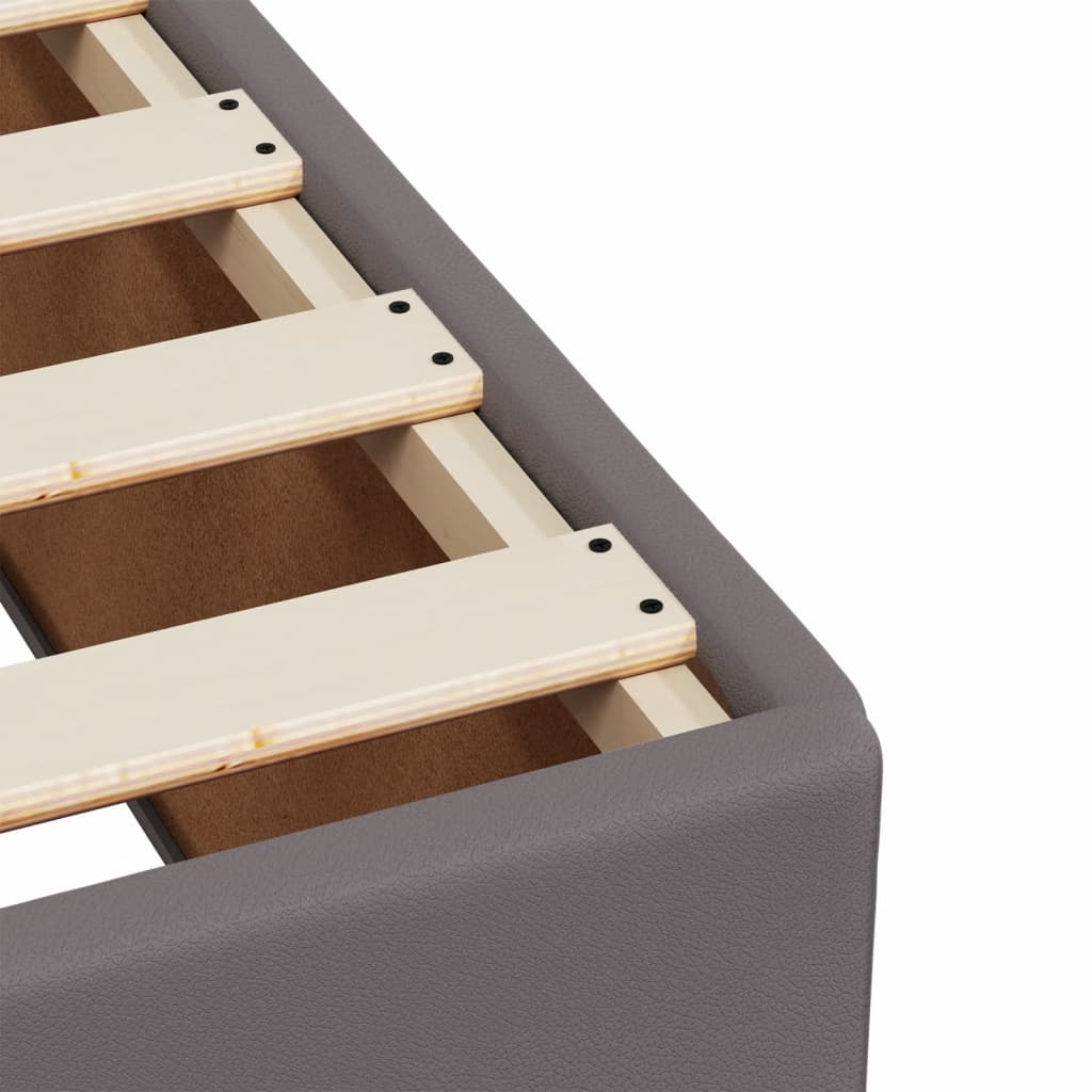 Pat box spring cu saltea, gri, 140x200 cm, piele ecologică GartenMobel Dekor