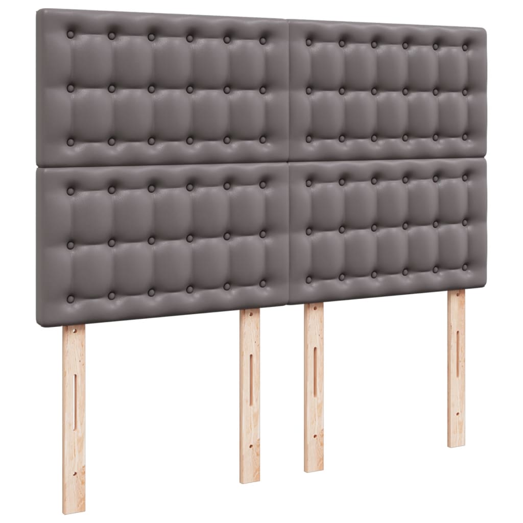 Pat box spring cu saltea, gri, 140x200 cm, piele ecologică GartenMobel Dekor