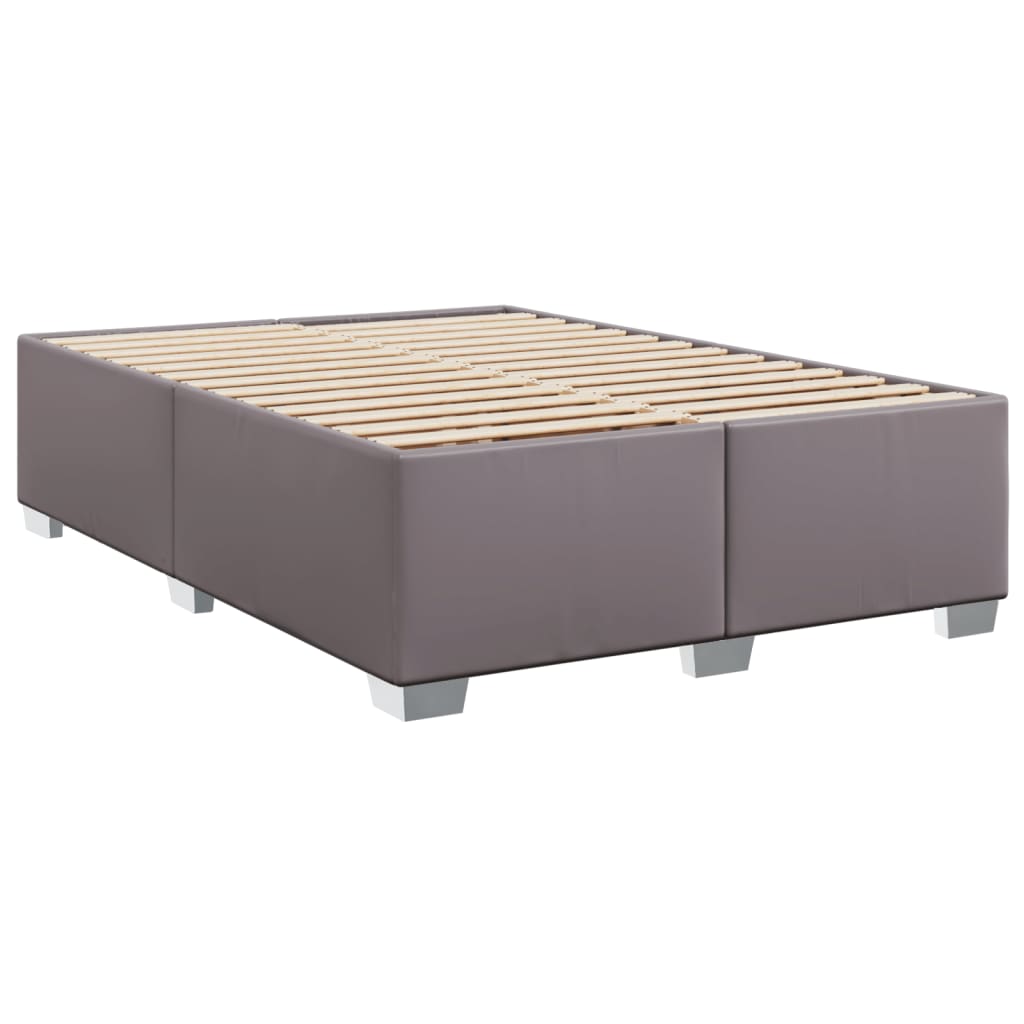 Pat box spring cu saltea, gri, 160x200 cm, piele ecologică GartenMobel Dekor