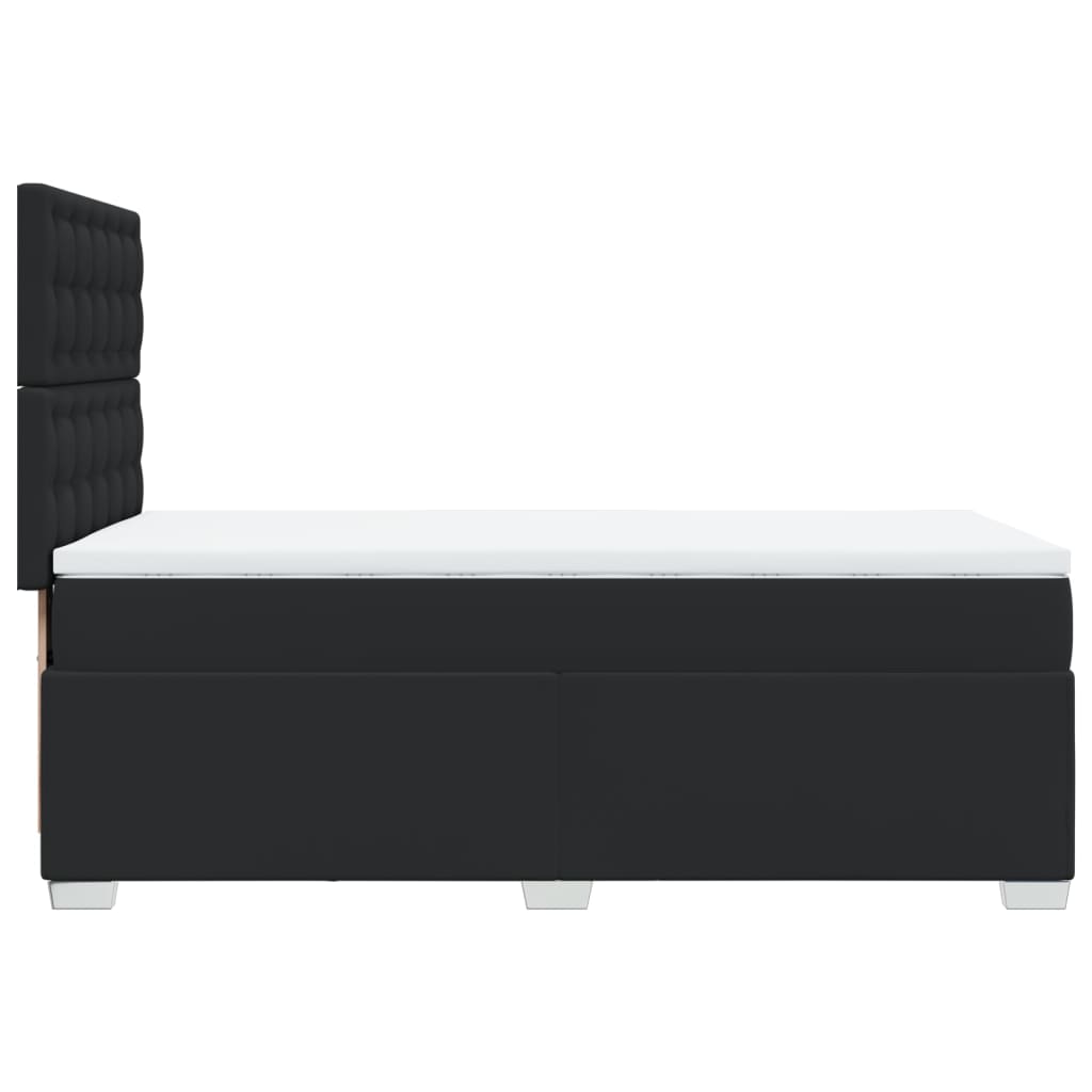 Pat box spring cu saltea, negru, 100x200 cm, piele ecologică GartenMobel Dekor