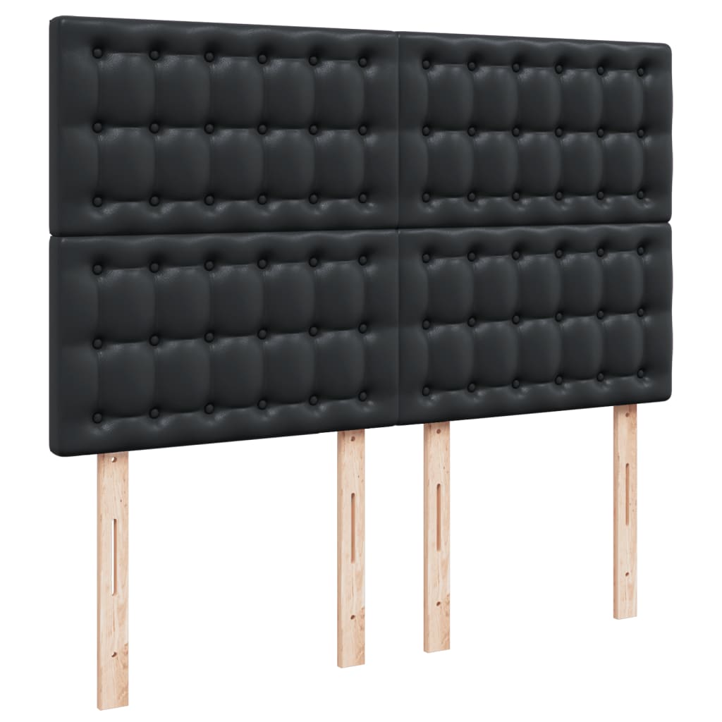 Pat box spring cu saltea, negru, 160x200 cm, piele ecologică GartenMobel Dekor