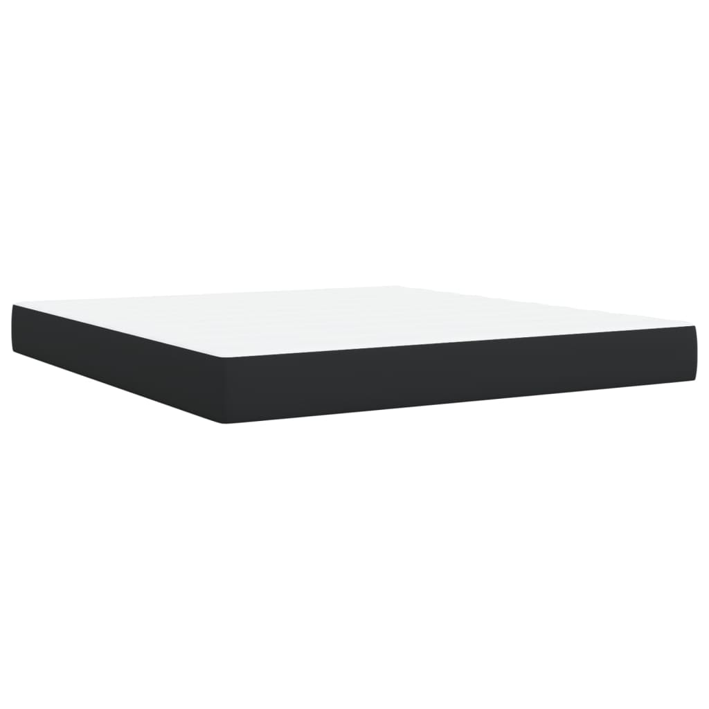 Pat box spring cu saltea, negru, 180x200 cm, piele ecologică GartenMobel Dekor