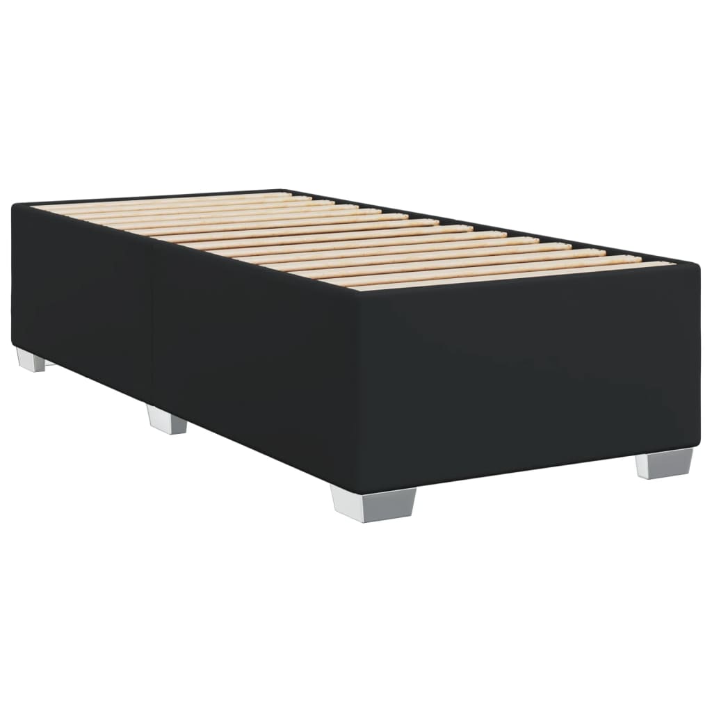 Pat box spring cu saltea, negru, 90x190 cm, piele ecologică GartenMobel Dekor