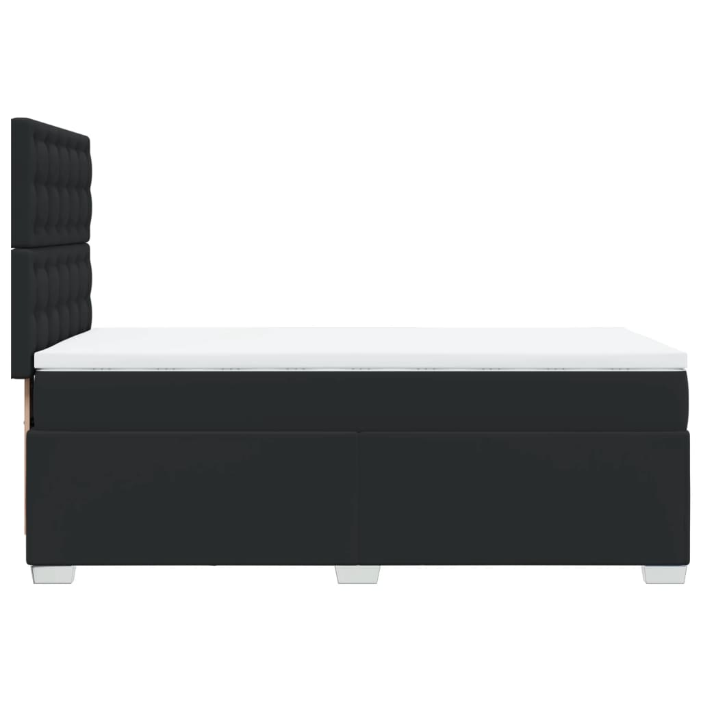 Pat continental cu saltea, negru, 80x200 cm, piele ecologică GartenMobel Dekor