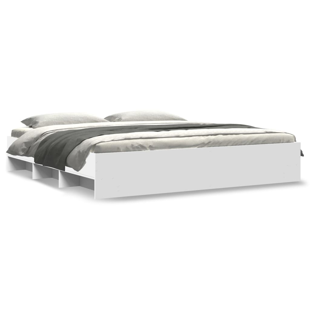 Cadru de pat alb 180x200 cm din lemn prelucrat GartenMobel Dekor