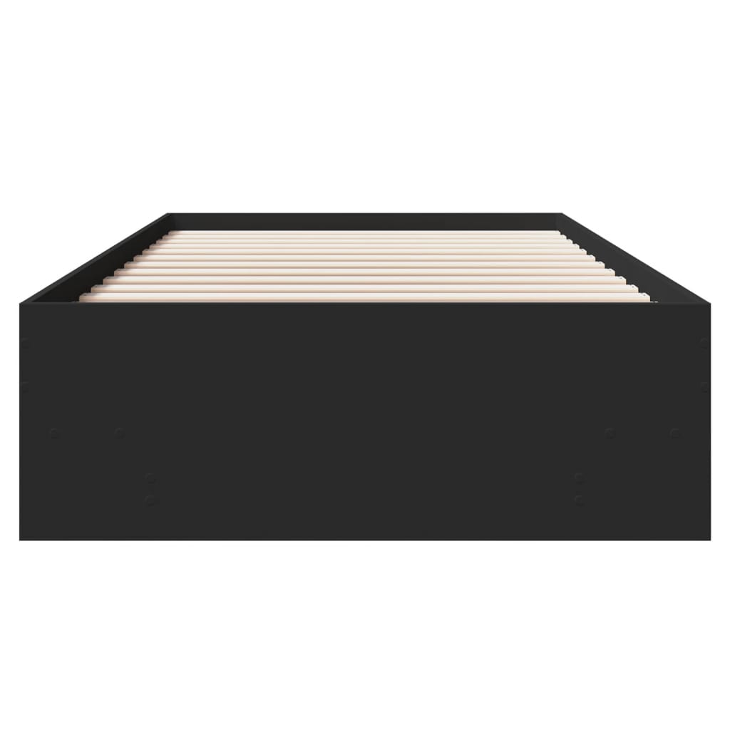 Cadru de pat, negru, 100x200 cm, lemn prelucrat GartenMobel Dekor