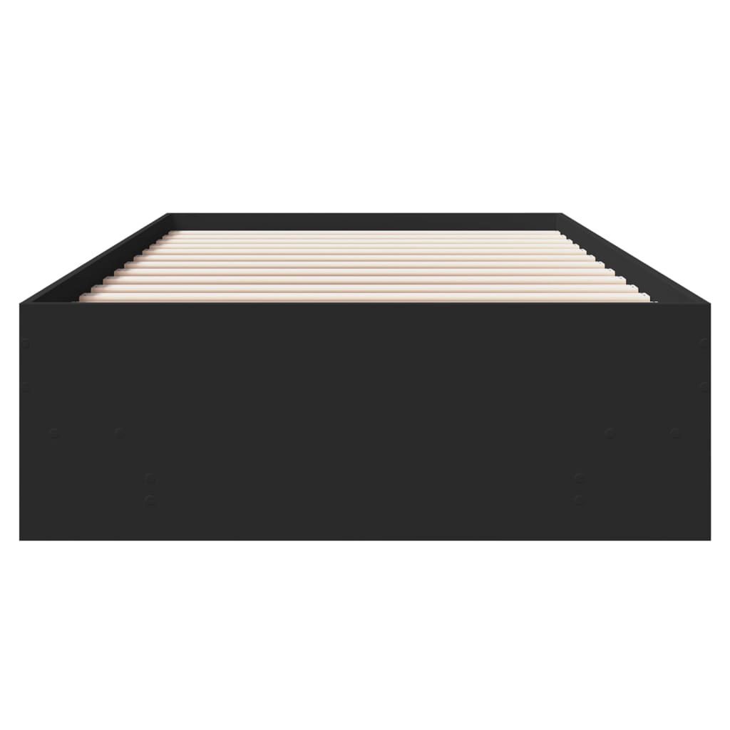 Cadru de pat, negru, 75x190 cm, lemn prelucrat GartenMobel Dekor