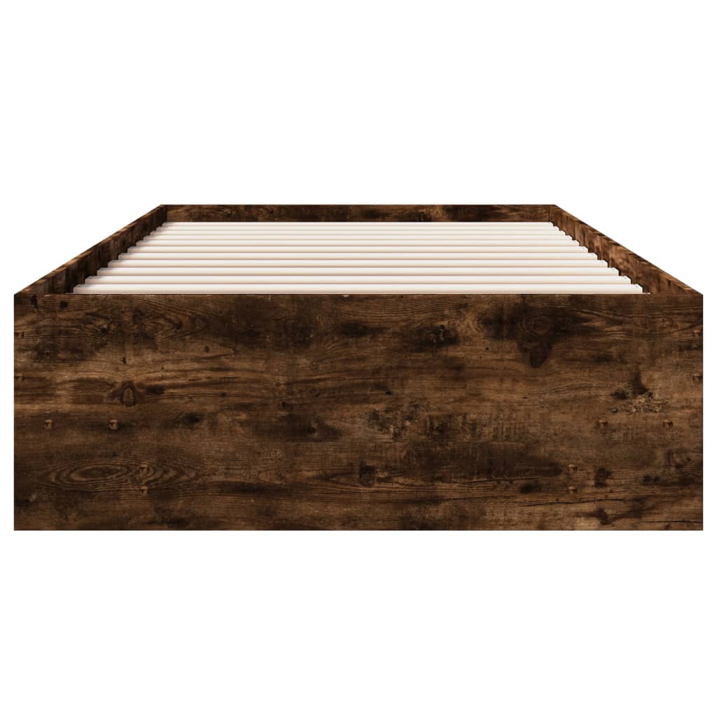 Cadru de pat, stejar fumuriu, 75x190 cm, lemn prelucrat GartenMobel Dekor