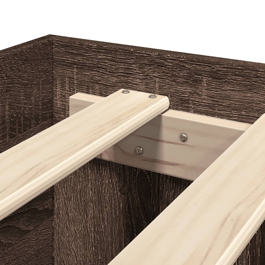 Cadru de pat, stejar maro, 140x200 cm, lemn prelucrat GartenMobel Dekor