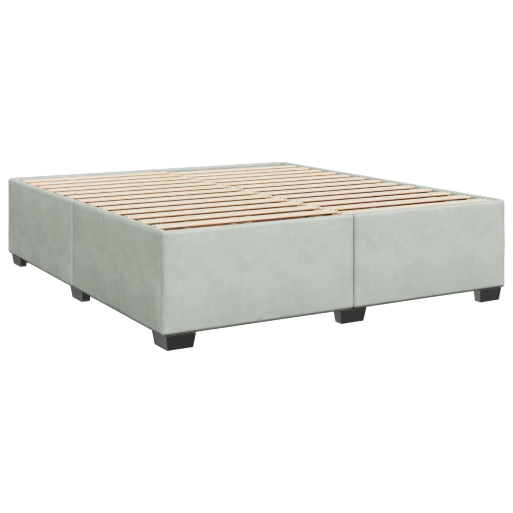 Pat box spring cu saltea, gri deschis, 180x200 cm, catifea GartenMobel Dekor
