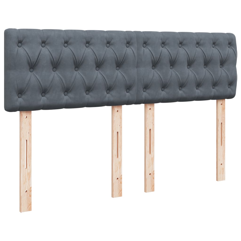 Pat box spring cu saltea, gri închis, 160x200 cm, catifea GartenMobel Dekor