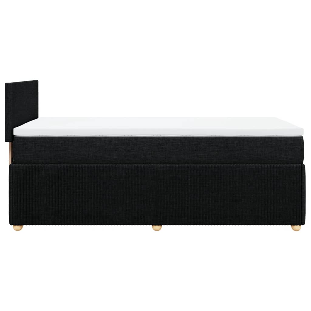 Pat box spring cu saltea, negru, 90x190 cm, textil GartenMobel Dekor