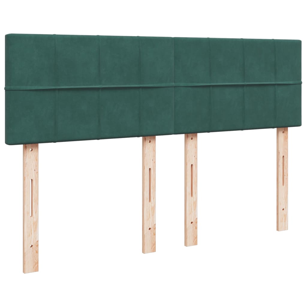 Pat box spring cu saltea, verde închis, 140x200 cm, catifea GartenMobel Dekor