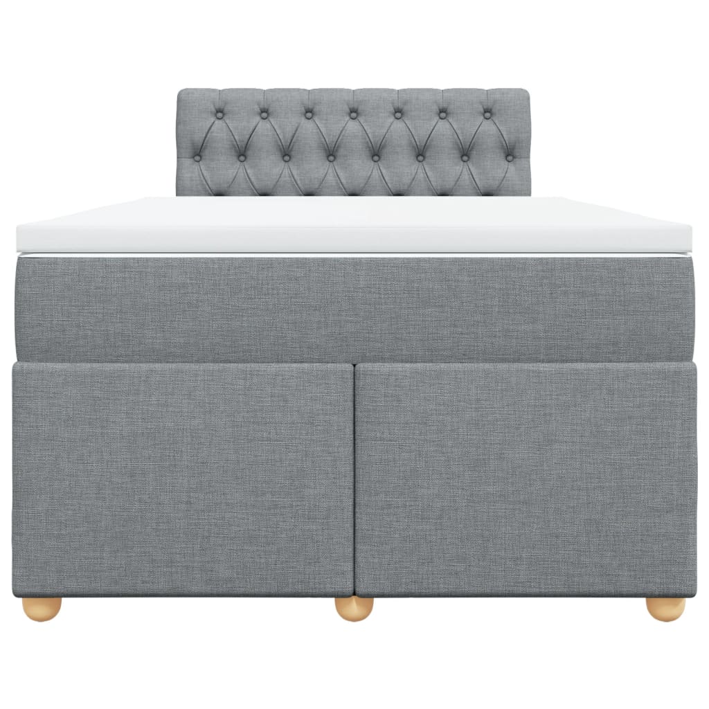 Pat continental cu saltea, gri deschis, 120x200 cm, textil GartenMobel Dekor