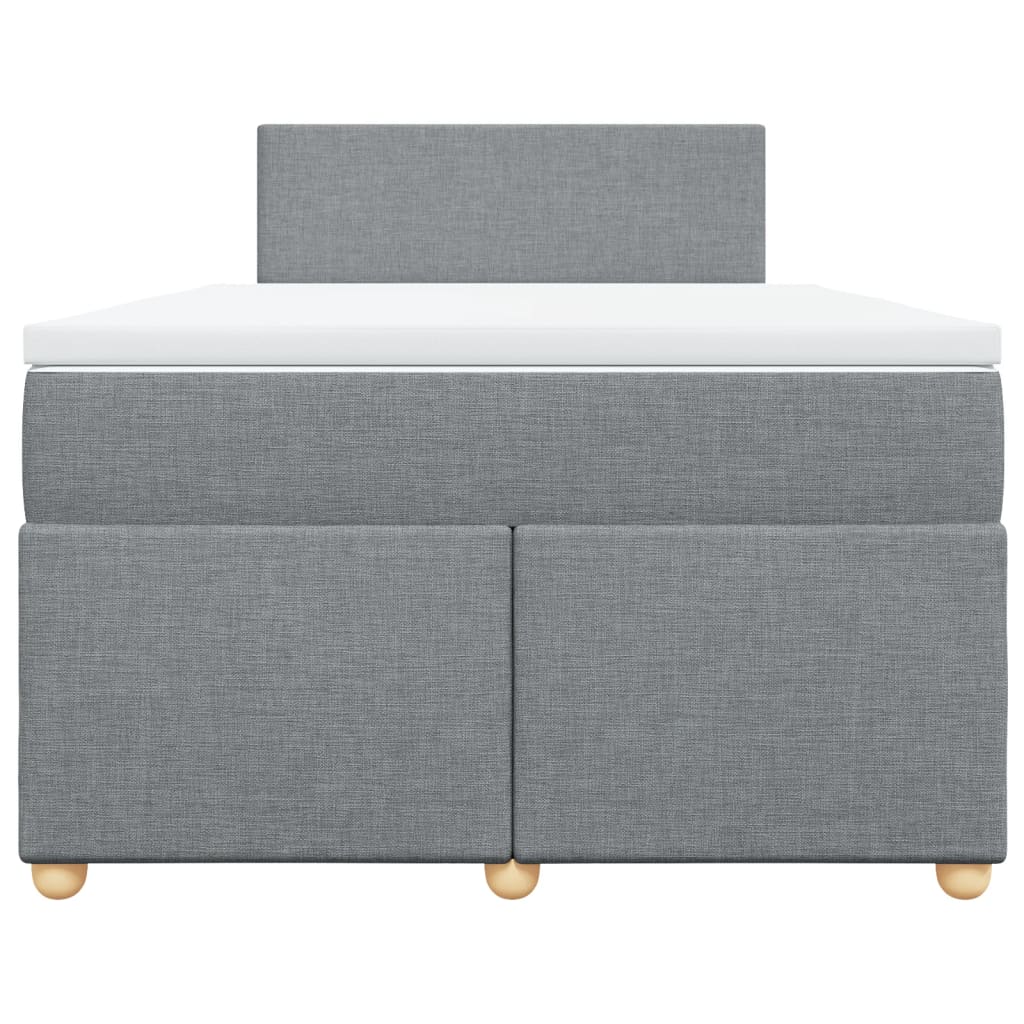 Pat continental cu saltea, gri deschis, 120x200 cm, textil GartenMobel Dekor