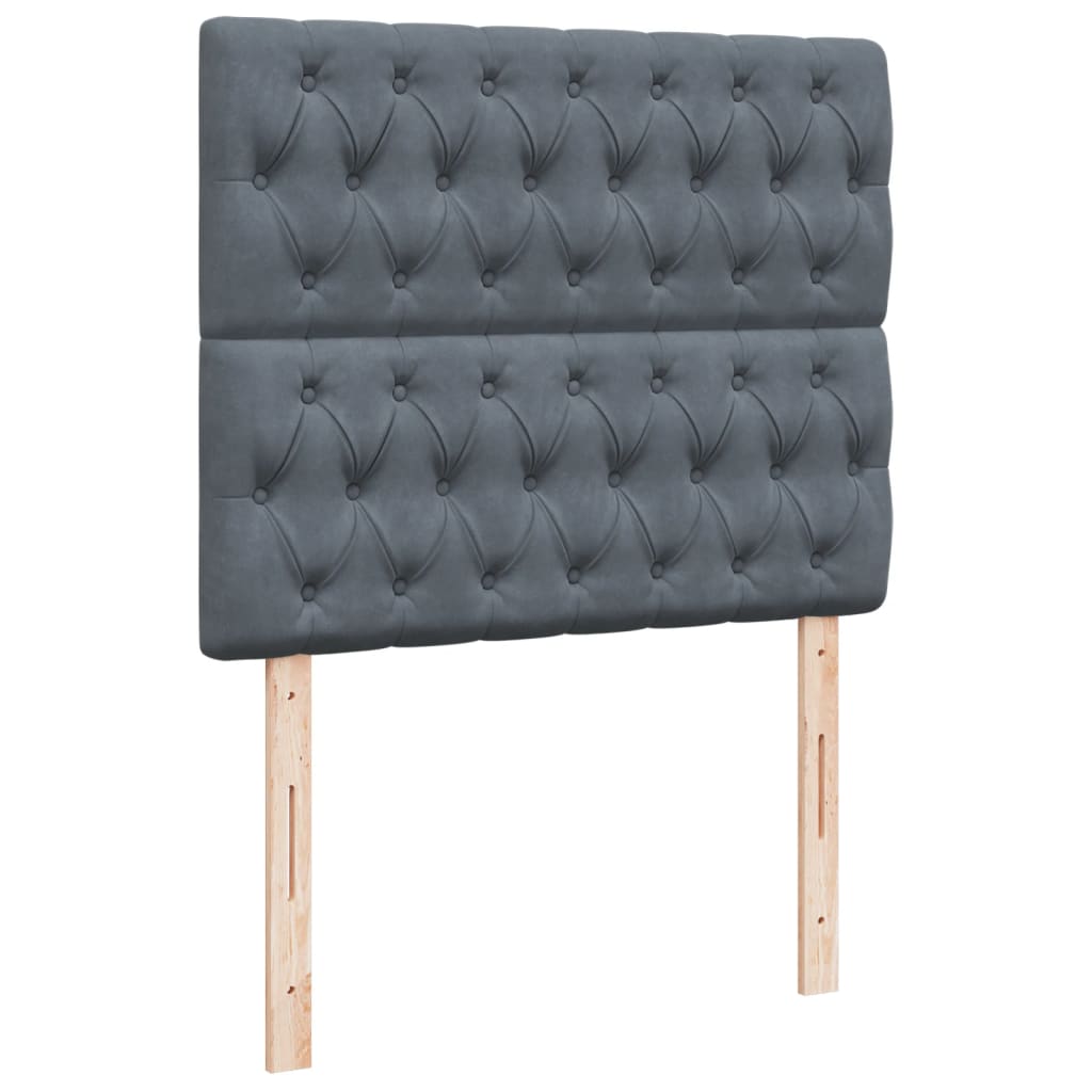 Pat box spring cu saltea, gri închis, 120x190 cm, catifea GartenMobel Dekor