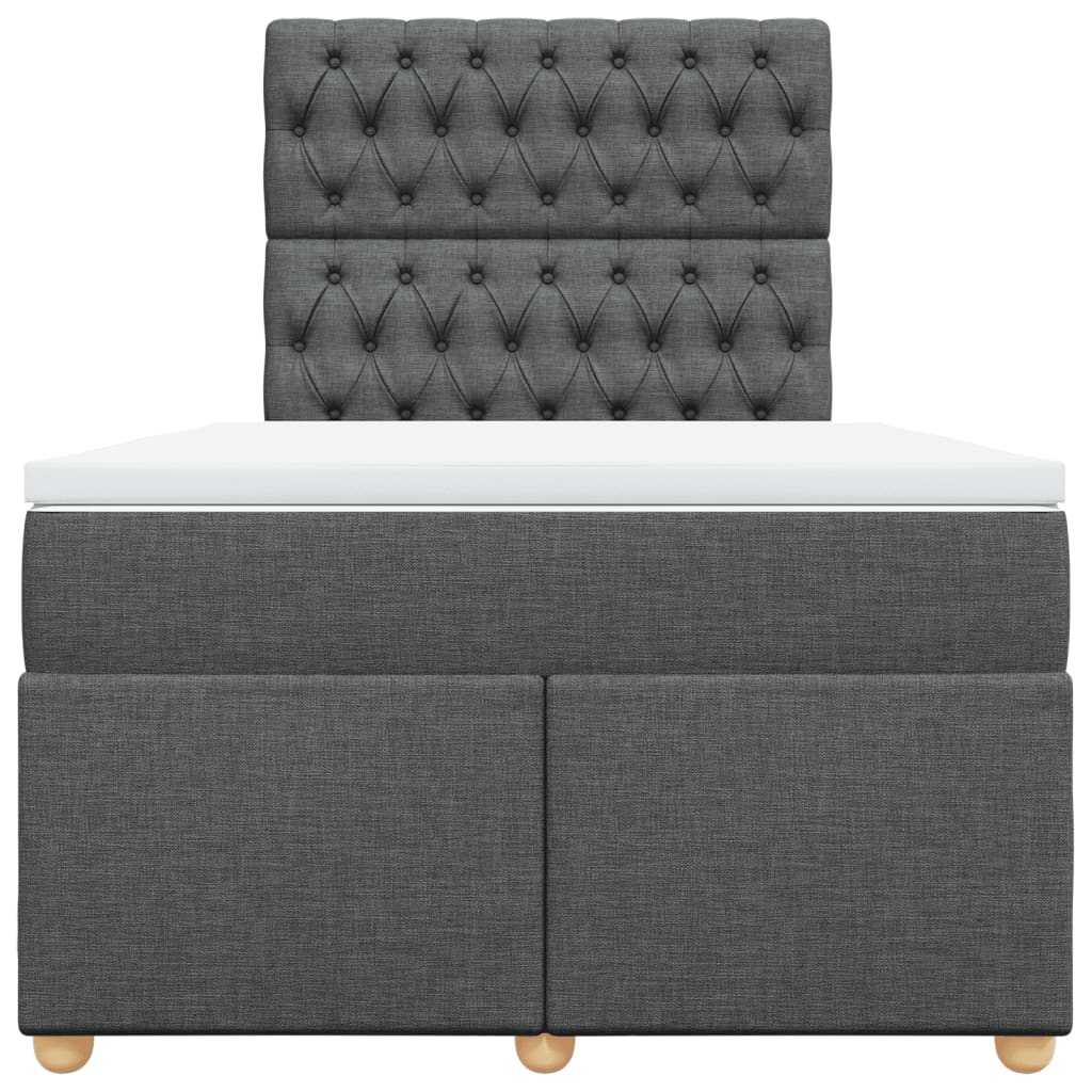 Pat box spring cu saltea, gri închis, 120x190 cm, textil GartenMobel Dekor