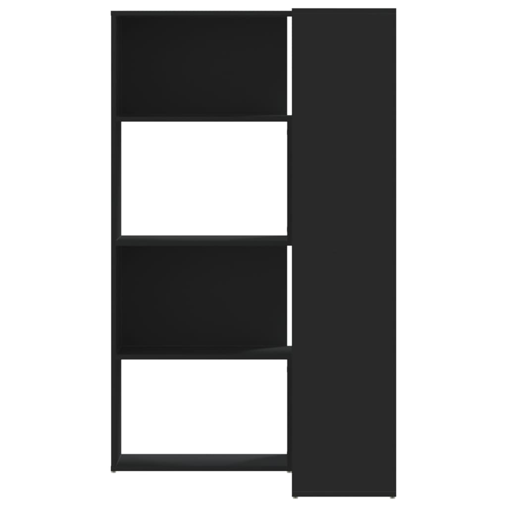 Bibliotecă 4 niveluri, negru, 85x85x140 cm, lemn prelucrat GartenMobel Dekor