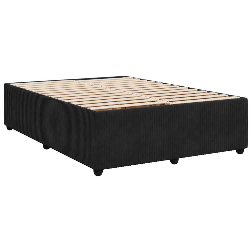 Pat box spring cu saltea, negru, 160x200 cm, catifea GartenMobel Dekor