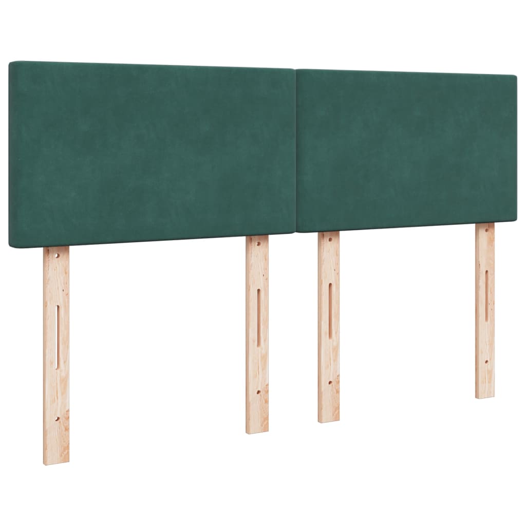 Pat box spring cu saltea, verde închis, 160x200 cm, catifea GartenMobel Dekor
