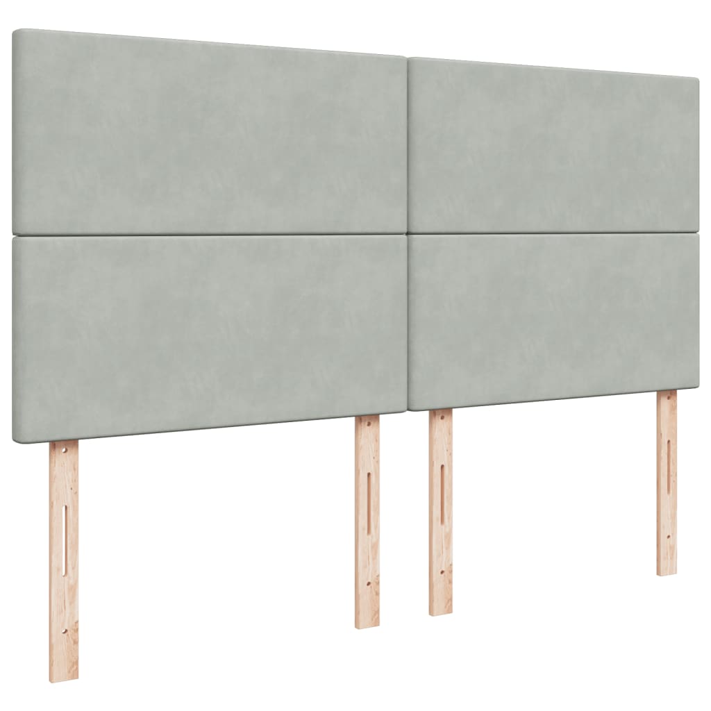 Pat box spring cu saltea, gri deschis, 180x200 cm, catifea GartenMobel Dekor