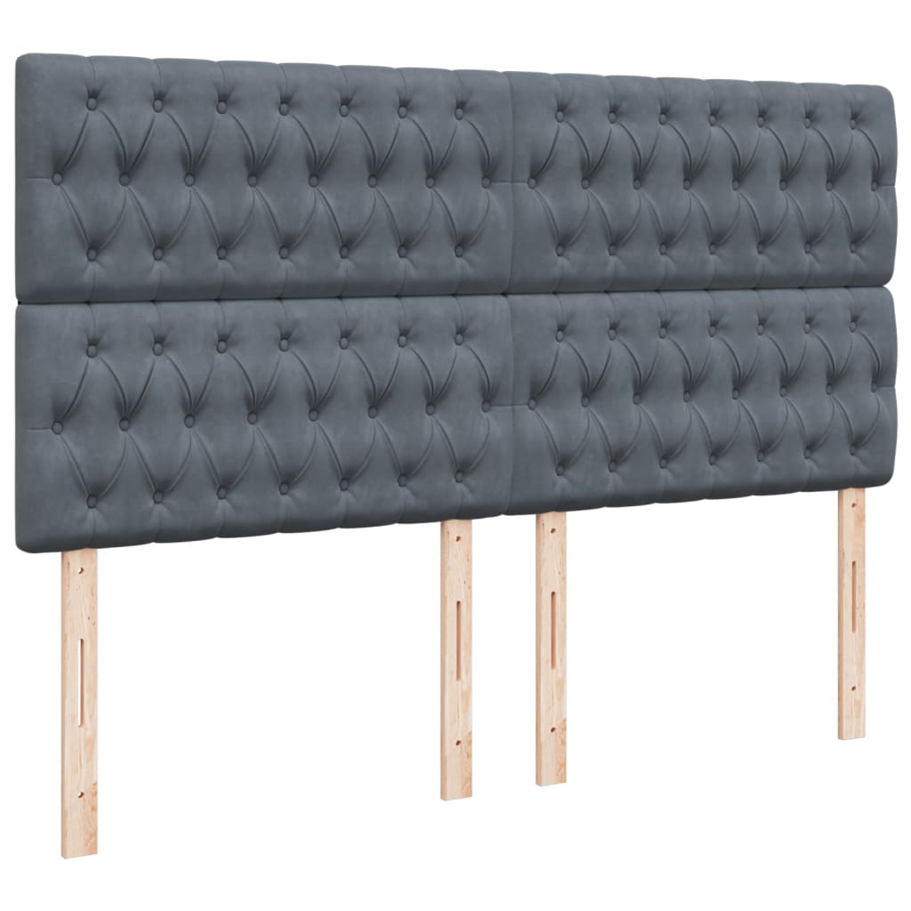 Pat box spring cu saltea, gri închis, 180x200 cm, catifea GartenMobel Dekor