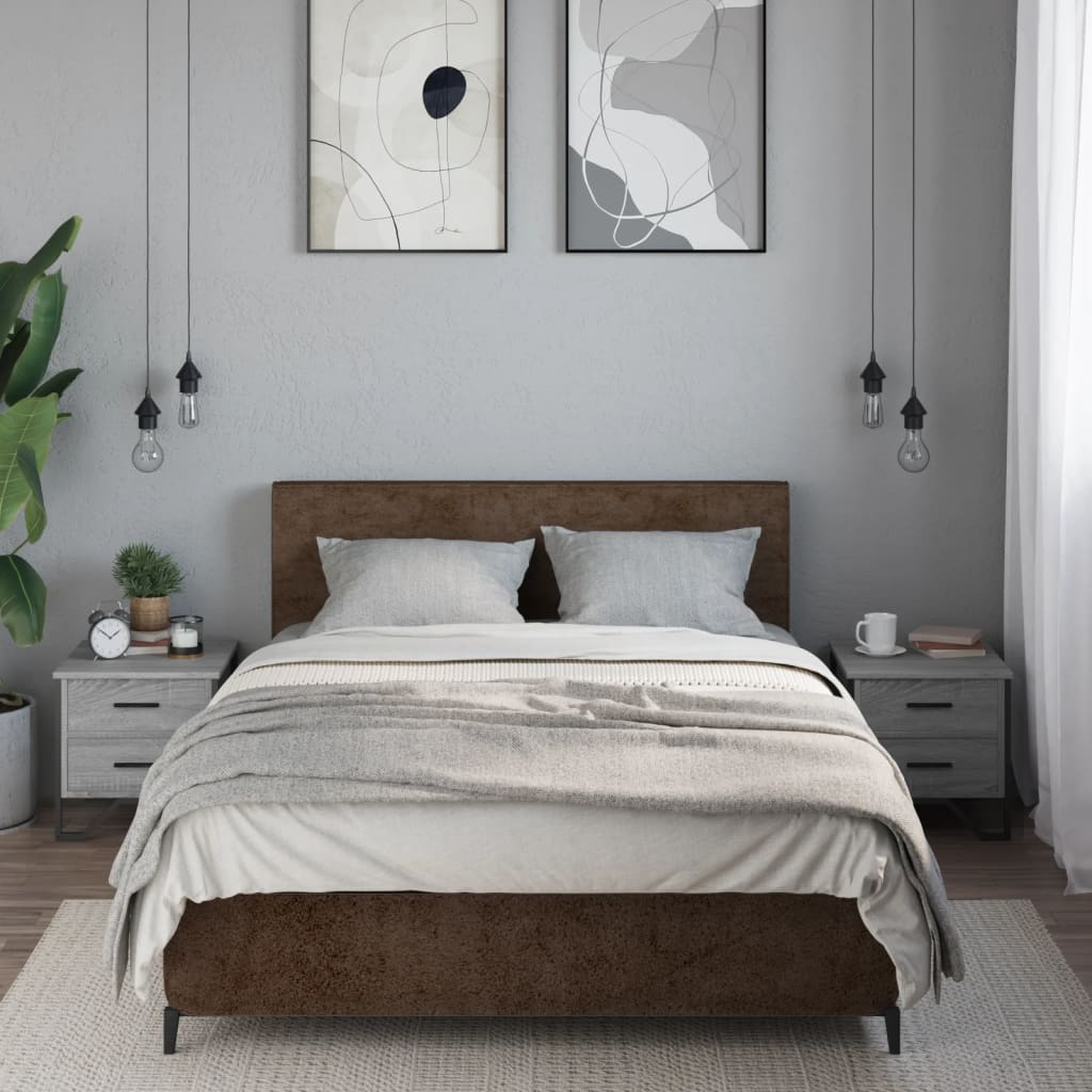 Noptiere, 2 buc., gri sonoma, 40x41x40 cm, lemn prelucrat GartenMobel Dekor
