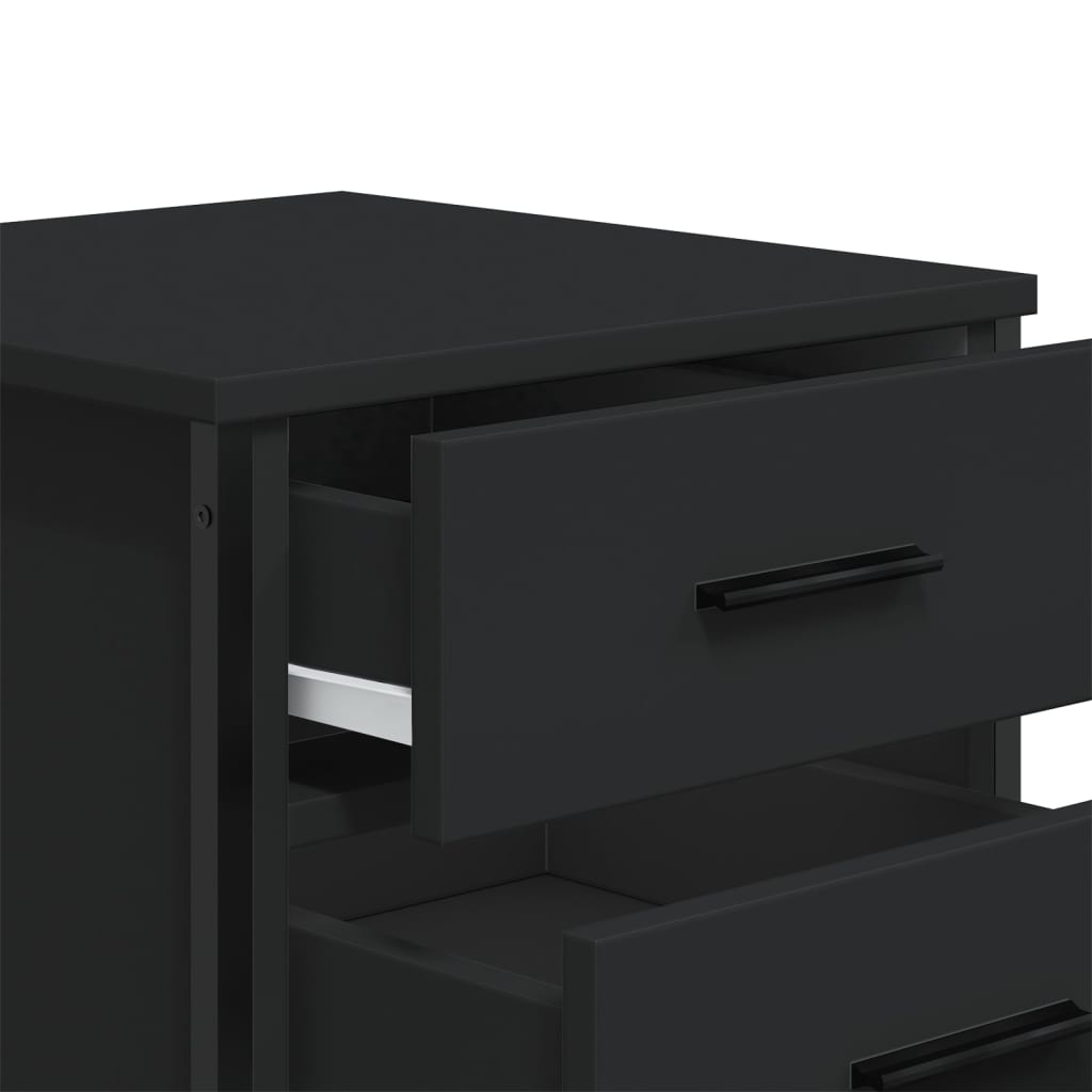 Noptiere, 2 buc., negru, 40x41x40 cm, lemn prelucrat GartenMobel Dekor
