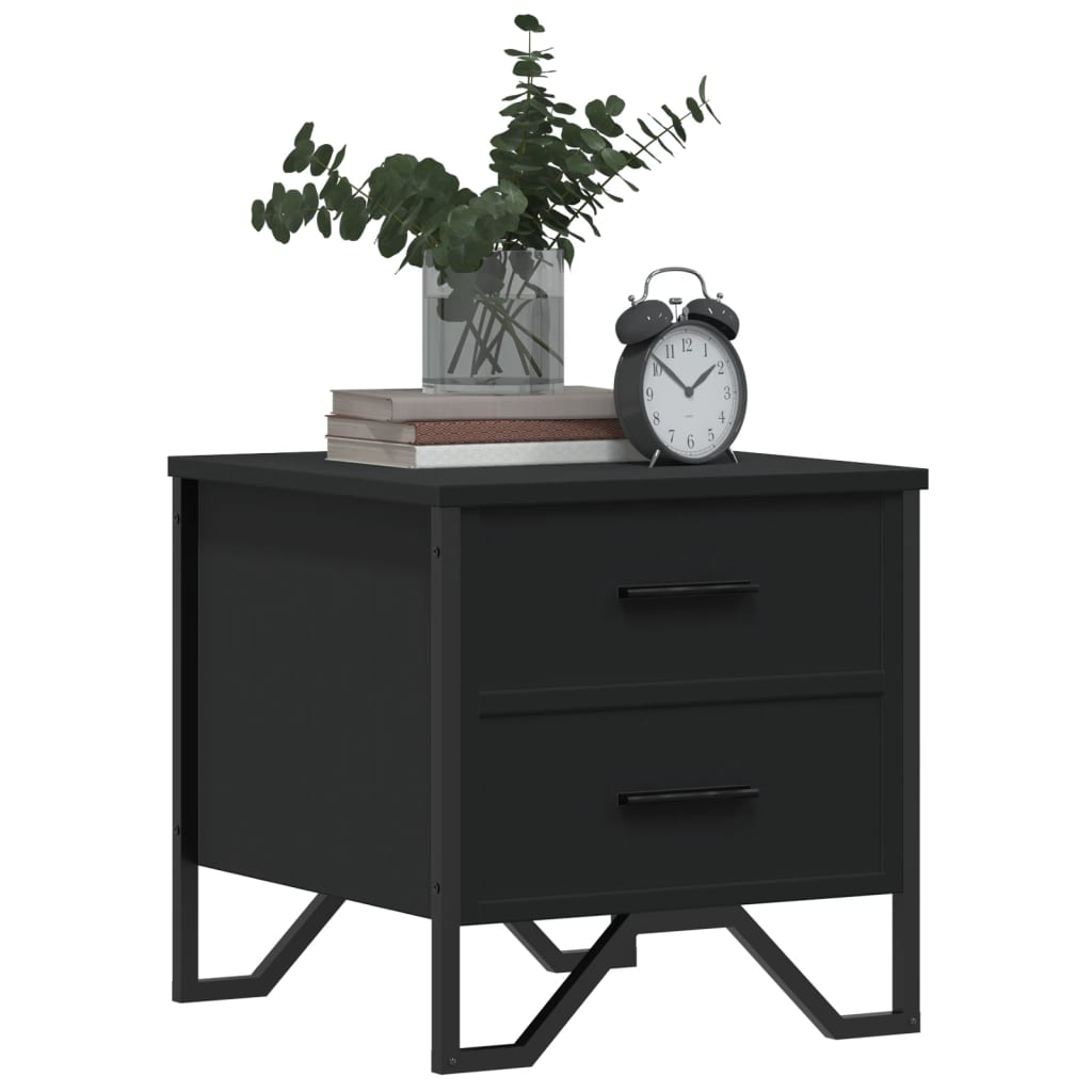 Noptiere, 2 buc., negru, 40x41x40 cm, lemn prelucrat GartenMobel Dekor