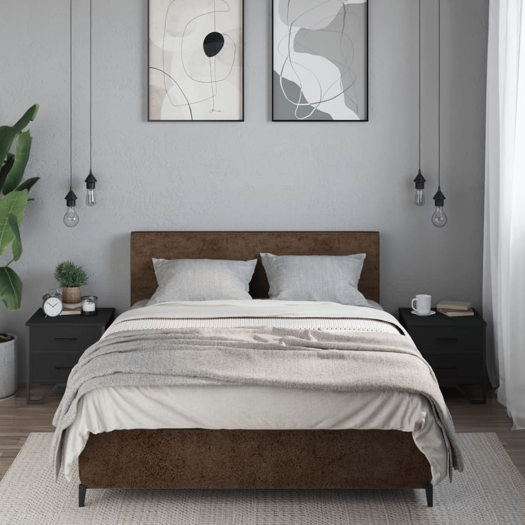 Noptiere, 2 buc., negru, 40x41x40 cm, lemn prelucrat GartenMobel Dekor