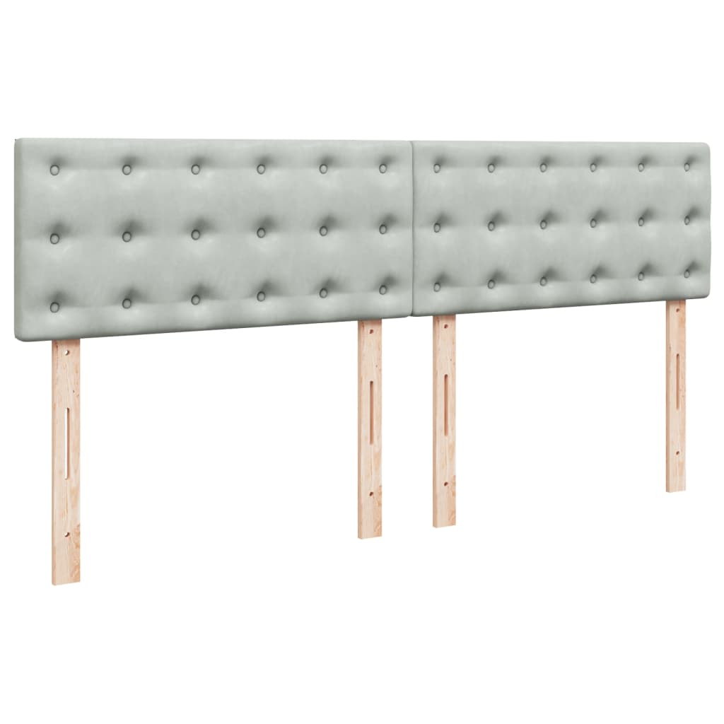 Pat box spring cu saltea, gri deschis, 180x200 cm, catifea GartenMobel Dekor