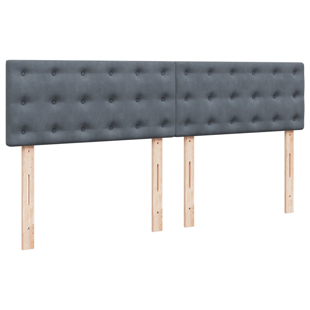 Pat box spring cu saltea, gri închis, 180x200 cm, catifea GartenMobel Dekor