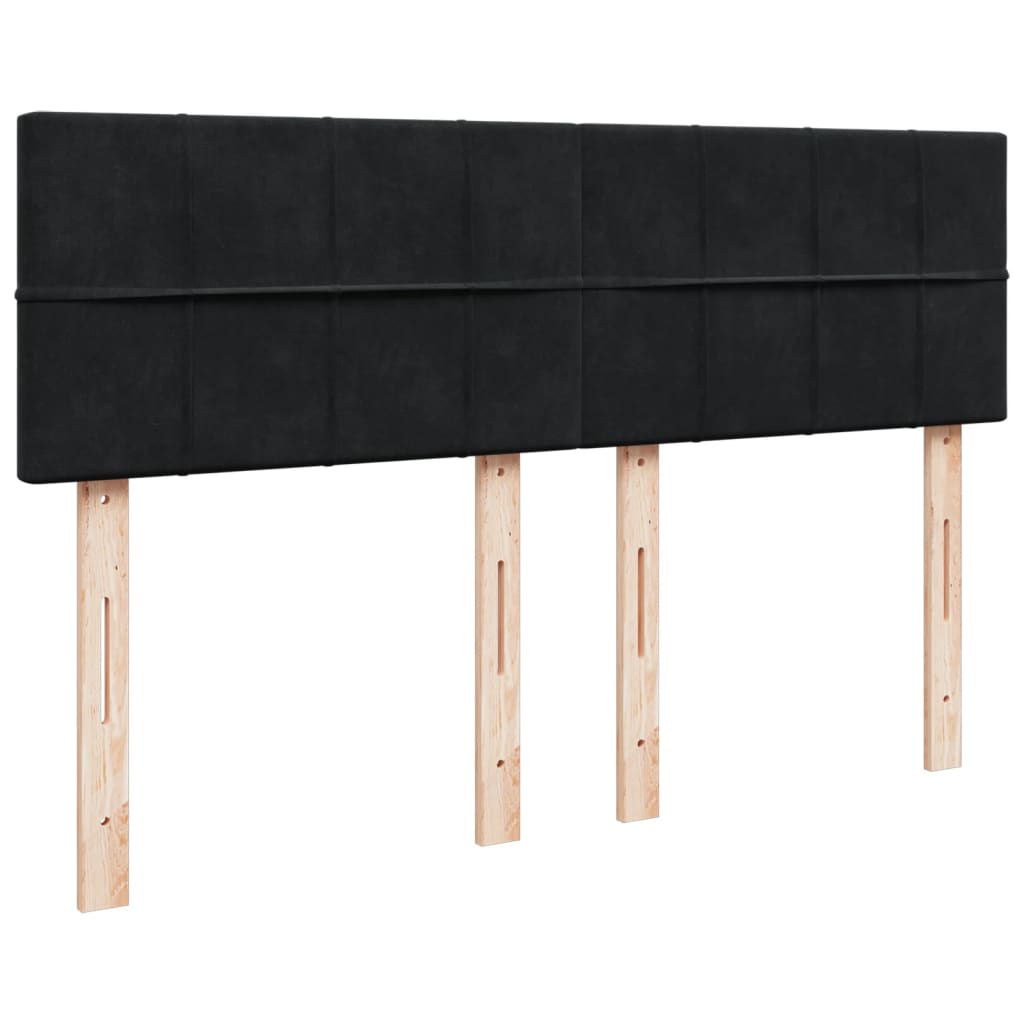 Pat box spring cu saltea, negru, 160x200 cm, catifea GartenMobel Dekor