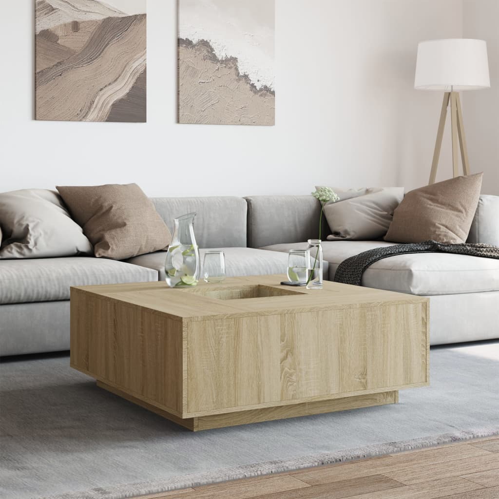 Măsuță de cafea stejar sonoma 100x100x40 cm lemn prelucrat GartenMobel Dekor