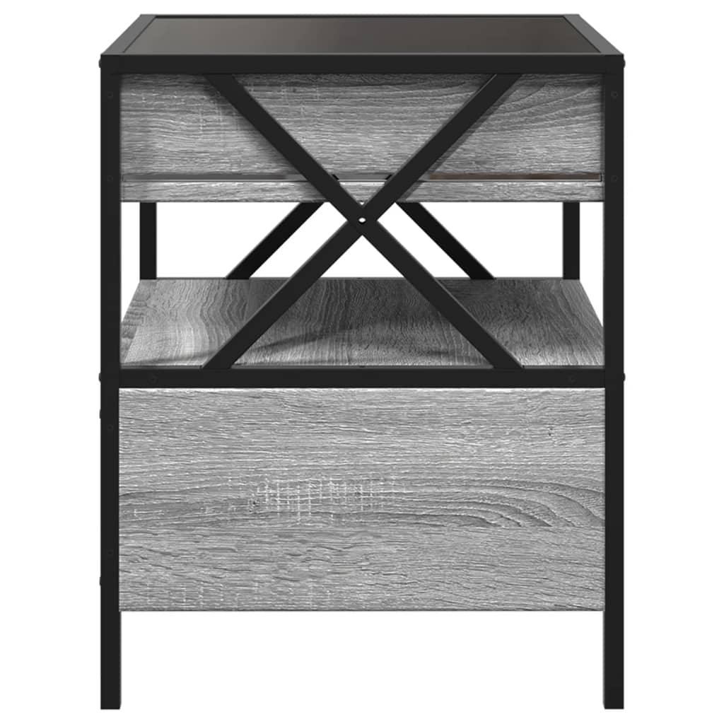 Noptieră cu LED infinity, gri sonoma, 40x40x51 cm GartenMobel Dekor