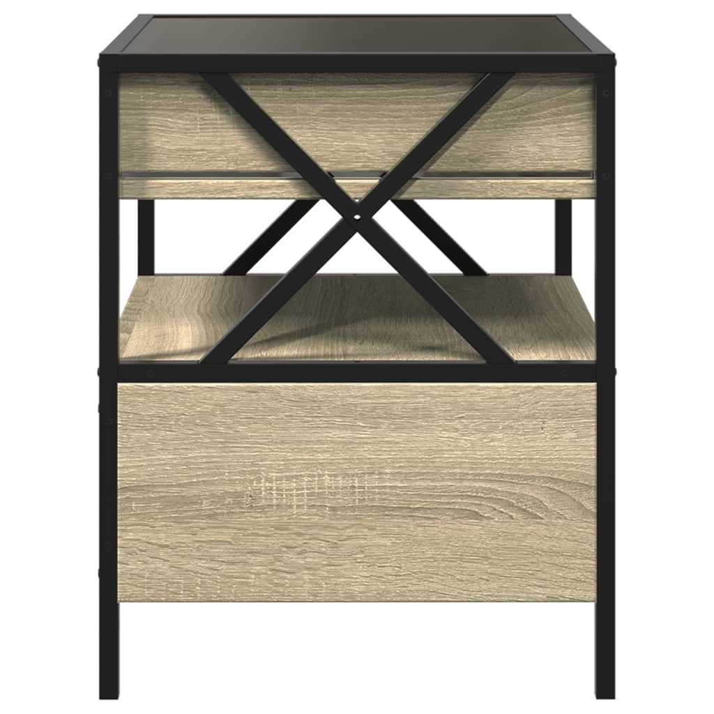 Noptieră cu LED infinity, stejar sonoma, 40x40x51 cm GartenMobel Dekor